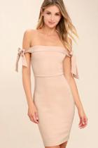 Lulus Cause A Commotion Blush Pink Off-the-shoulder Dress