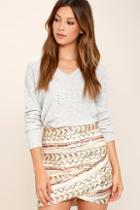 Verty Turning Tables Cream Sequin Mini Skirt