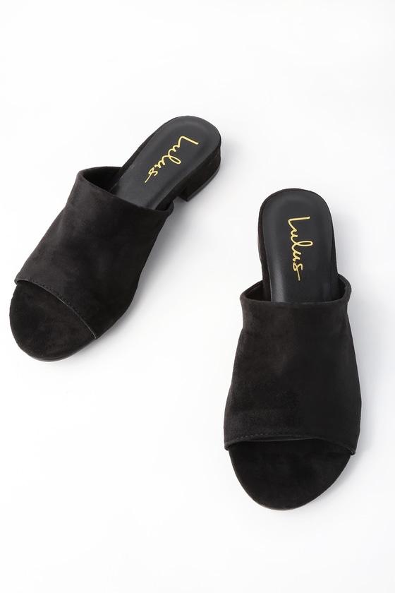 Deidra Black Suede Mules | Lulus