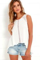 Lulus Anything Is Possible Ivory Lace Top