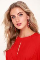 Prosecco Pop Red Multi Rhinestone Acrylic Earrings | Lulus
