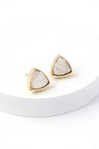 Lulus Intrigue Gold And White Earrings