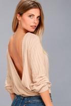 Sweetest Dreams Light Beige Backless Sweater Top | Lulus