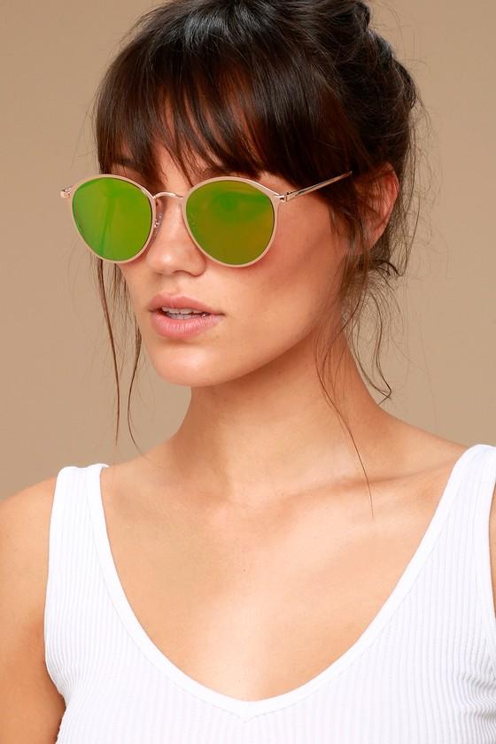 Lulus | Ultra Babe Rose Gold And Pink Mirrored Sunglasses