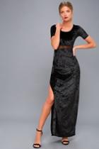 Lulus | Make No Mystique Black Velvet Maxi Dress