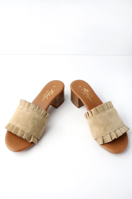Rebels Demi Sand Genuine Suede Leather Mules | Lulus