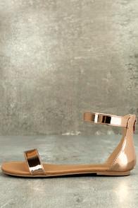Bonnibel Wren Rose Gold Ankle Strap Sandals