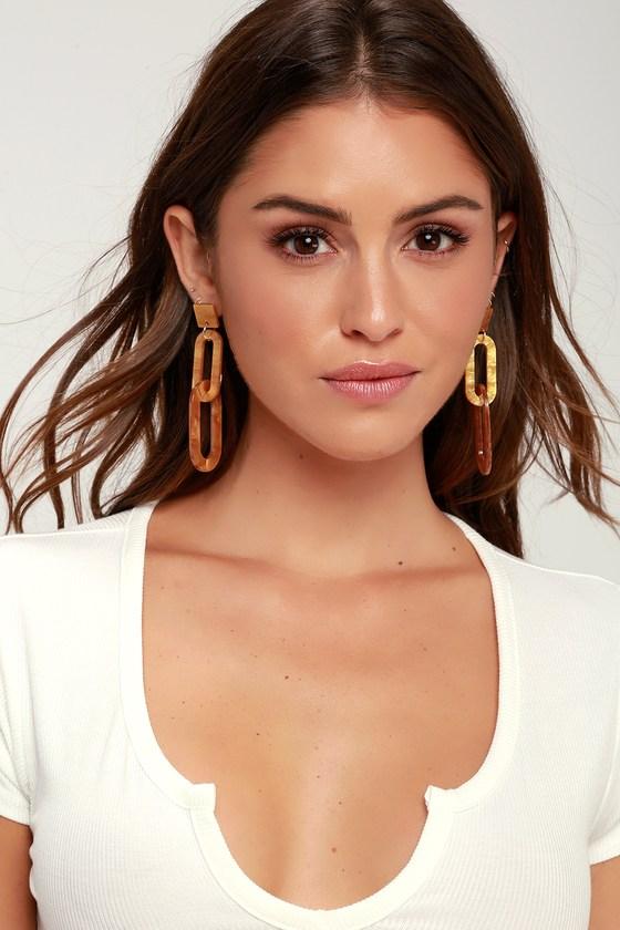 Janah Mustard Yellow Acetate Earrings | Lulus