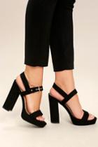 Liliana | Alida Black Suede Platform Heels | Size 10 | Vegan Friendly | Lulus