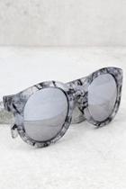 Lulus Odessa Grey And Silver Mirrored Sunglasses