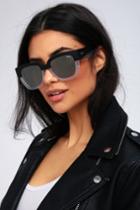 Quay Don't Stop Black And Clear Two-tone Mirrored Sunglasses | Lulus