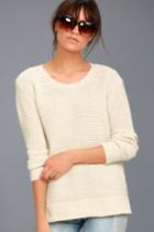Bb Dakota | Briegh Light Beige Knit Sweater | Size X-small | 100% Polyester | Lulus