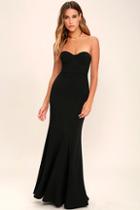 Lulus For Infinity Black Strapless Maxi Dress