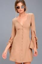 The Fifth Label | Jeanne Beige Long Sleeve Dress | Size X-small | Lulus