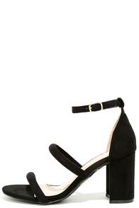 Shoe Republic La In The Now Black Suede Ankle Strap Heels