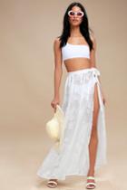 Take The Caicos White Shell Print Cover-up Maxi Skirt | Lulus