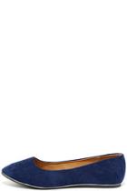 Liliana What's Happening Navy Suede Pointed Flats