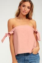 Arlene Blush Pink Off-the-shoulder Top | Lulus