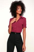 Best Of Friends Berry Red Button-up Top | Lulus