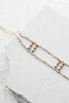 Lulus Oceana Gold And Grey Beaded Choker Necklace