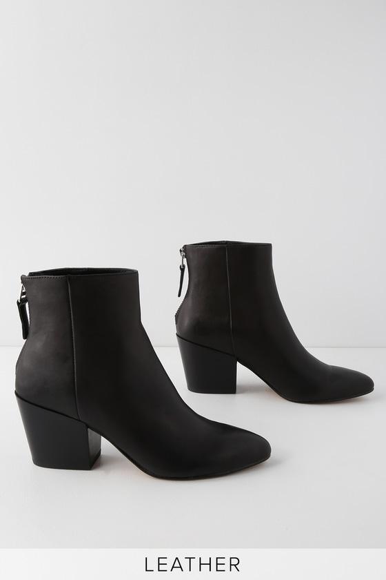 Dolce Vita Coltyn Black Leather Pointed Toe Ankle Booties | Lulus