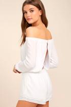 Tavik | Carey White Off-the-shoulder Romper | Size X-small | Lulus