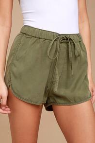 Pistola Meet At The Beach Olive Green Shorts