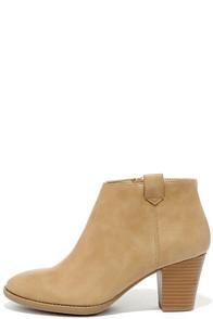 City Classified Sidewalk Strut Taupe Ankle Booties