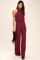 Moment For Life Wine Red Halter Jumpsuit | Lulus