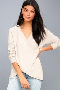 Rd Style Macalister Light Beige Chenille Wrap Sweater