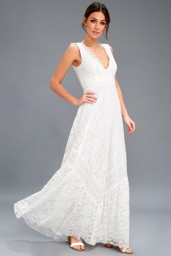 madalyn white lace maxi dress