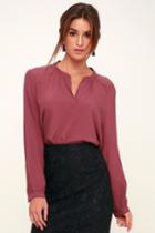 Style Central Berry Pink Long Sleeve Top | Lulus