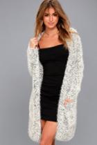 Alpine Terrace Black And White Long Cardigan Sweater | Lulus