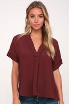 Rise To The Top Plum Purple Short Sleeve Top | Lulus