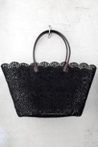 Lulus Beachy Keen Black Crochet Lace Tote