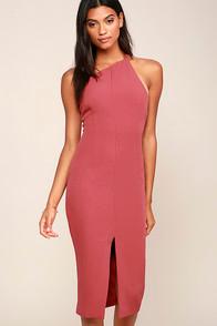 Keepsake Walk The Wire Marsala Midi Dress