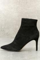 Steven | Logic Black Genuine Suede Leather Ankle Booties | Size 5.5 | Lulus