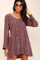 Lucy Love Moon Child Burgundy Floral Print Dress