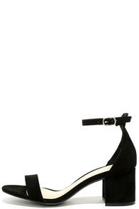 Lulus Harper Black Suede Ankle Strap Heels