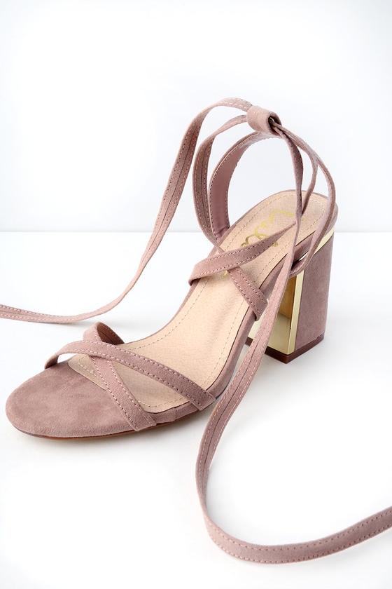 Ailsa Mauve Suede Lace-up Heels | Lulus