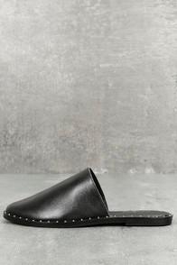 Urge Brea Black Leather Studded Mules