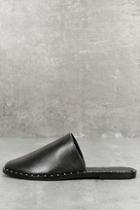 Urge Brea Black Leather Studded Mules
