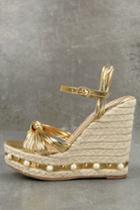 Cape Robbin | Aegaeon Gold Espadrille Wedges | Size 10 | Vegan Friendly | Lulus