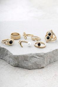 Lulus Mystic Beauty Gold Ring Set