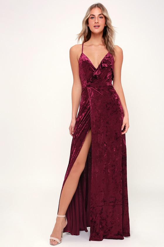 Be Together Burgundy Velvet Maxi Dress | Lulus
