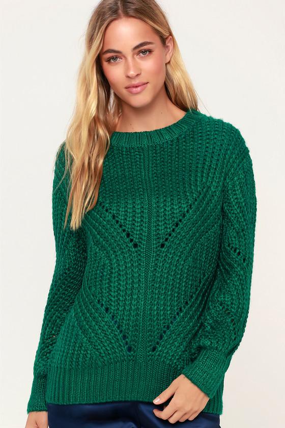 Lush Corrina Green Oversized Knit Sweater | Lulus