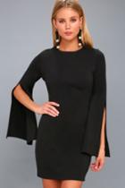 Saved By The Belle Black Bell Sleeve Bodycon Dress | Lulus