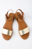 Hearts And Hashtags Gold Flat Sandal Heels | Lulus