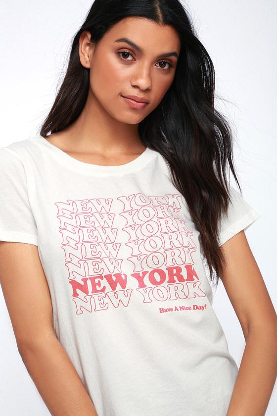 New York Have A Nice Day White Tee | Lulus