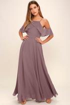 Lulus Chandelier Dusty Purple Maxi Dress